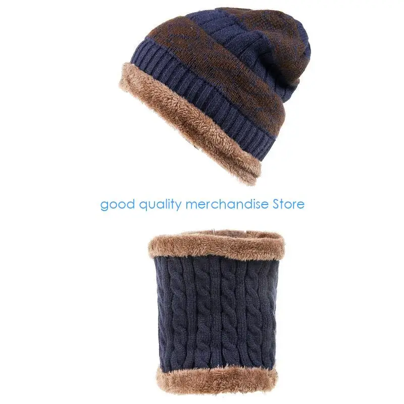 Y5JD الشتاء قبعة الرقبة أدفأ الرجال الصوف بطانة لتدفئة الرأس Skullies قبعة صغيرة الرقبة وا