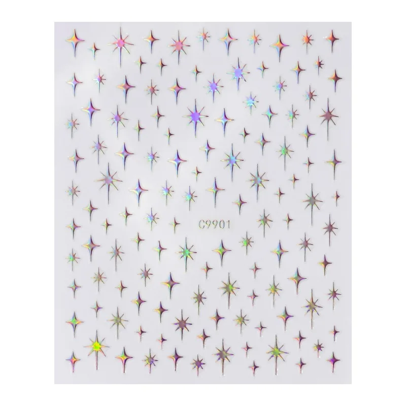 Holographic star nail art stickers