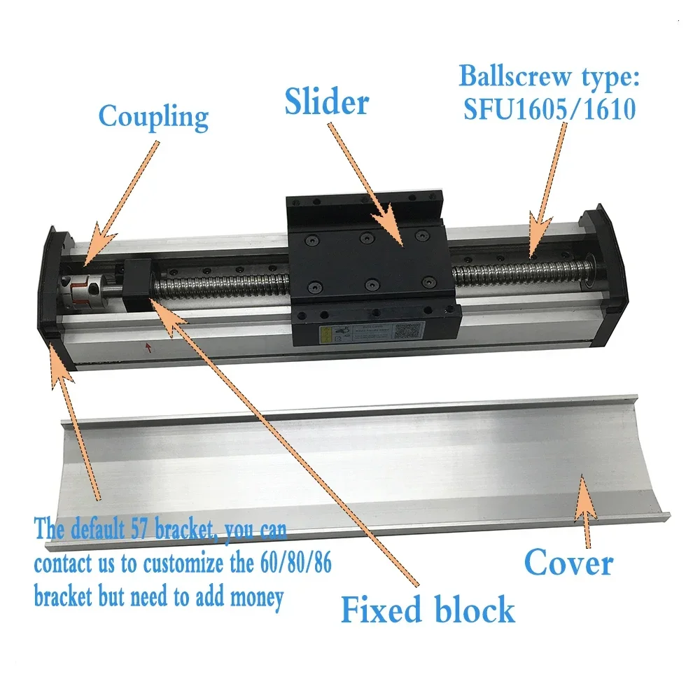 Imagem -02 - Jogo Linear do Motor Deslizante do Trilho do Perfil de Alumínio Módulo Inteiramente Fechado Tabela Deslizante Nema23 100 1000 mm Mgn12c 1605 1610