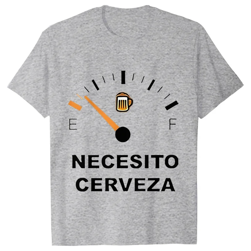 Men\'s Casual T-shirt NECESITO CERVEZA Print Men Tshirts Short Sleeve Tee Top Clothes for Summer Drinking Beer  T Shirt Tops