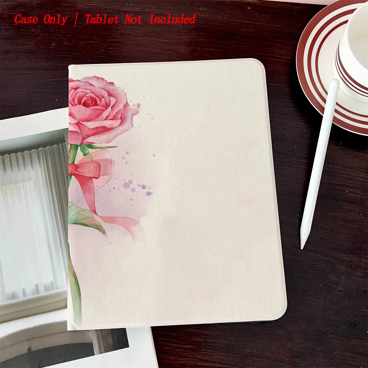 

Elegant Rose Printed iPad Case for Pro 13/12.9/11 Air 7/6 10.9 Mini 7/6 | Soft TPU Cover with Pencil Holder