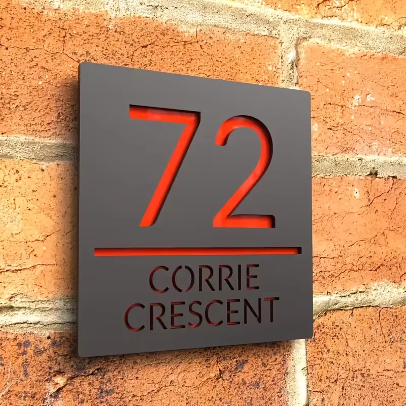 Customized Laser-Cut Acrylic Double-Sided Door Number Plates, Suitable for Outdoor Street Addresses & Home Decoration, Wall-Moun
