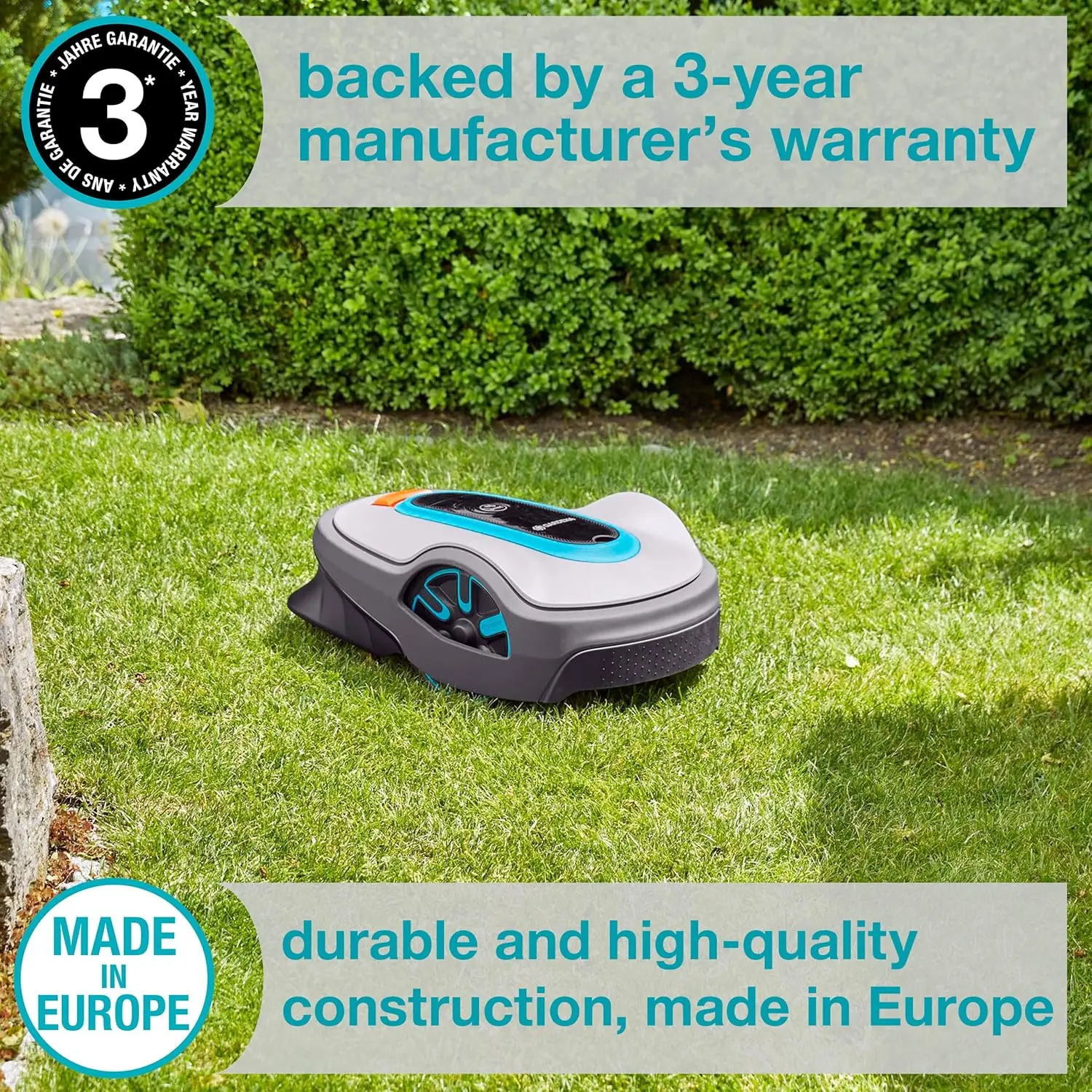 15101-41 SILENO Life - Automatic Robotic Lawn Mower, with Bluetooth app and Boundary Wire, one of The quietest in its Class, for