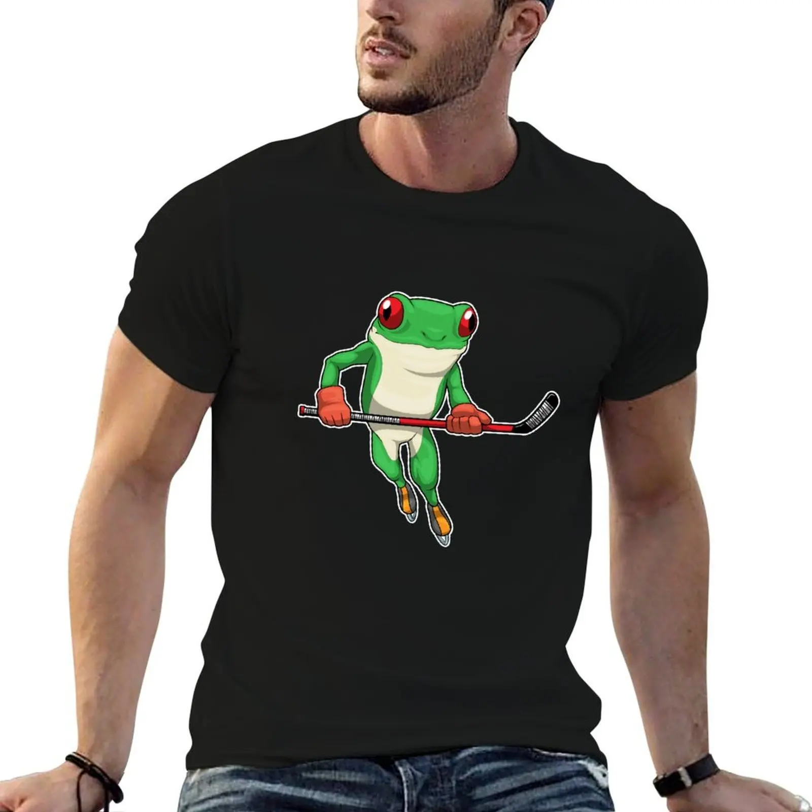 

Frog Ice hockey Ice hockey stick T-Shirt t shirt man designer anime tshirt t shirts for man graphic vintage T-shirt
