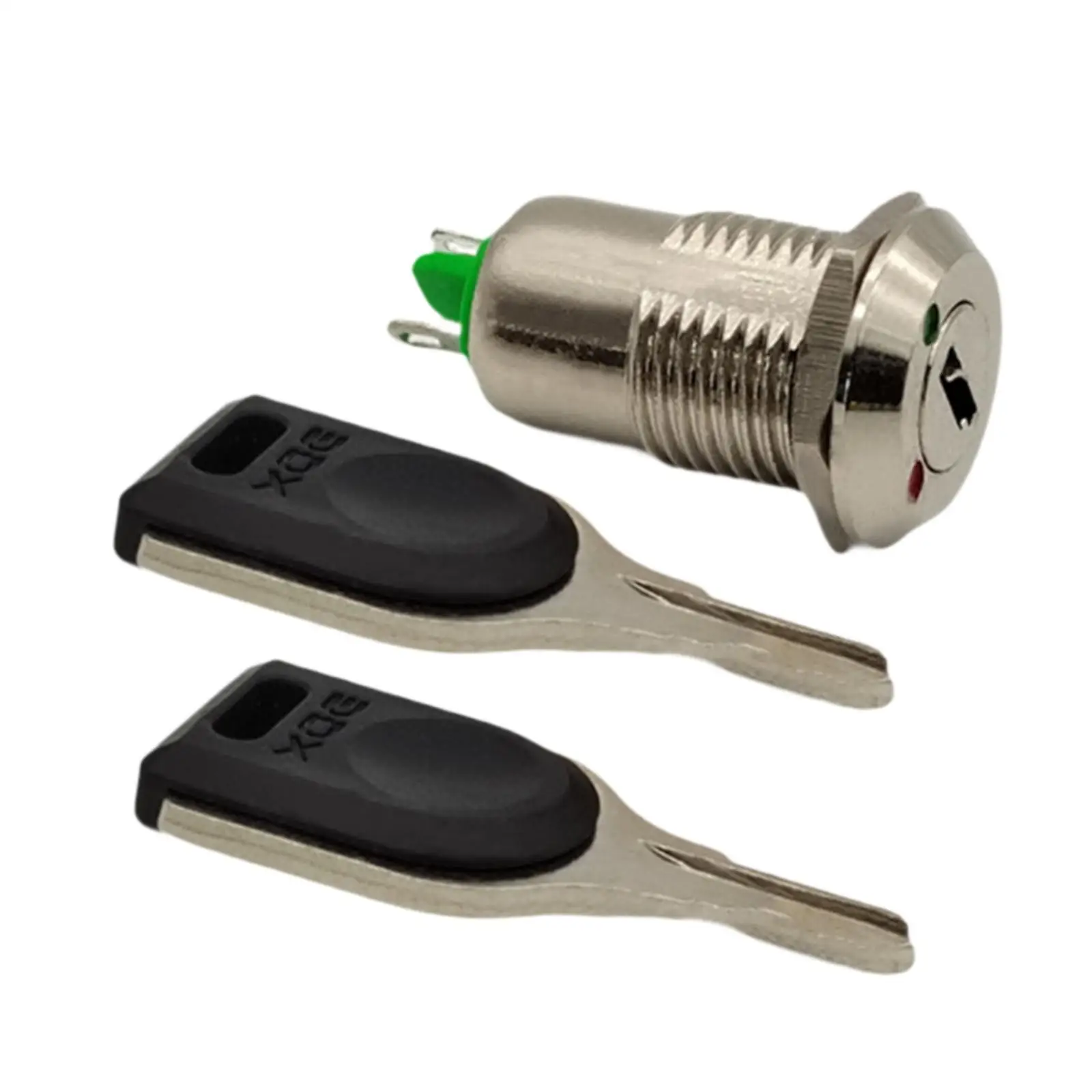 Elektronischer Schlüsselschalter aus Metall, Sicherheits-Netzschalter, multifunktional, robust, tragbar, praktisches Ein-/Ausschalten-Schlüsselschloss, 2 Positionen, 2 Schlüssel