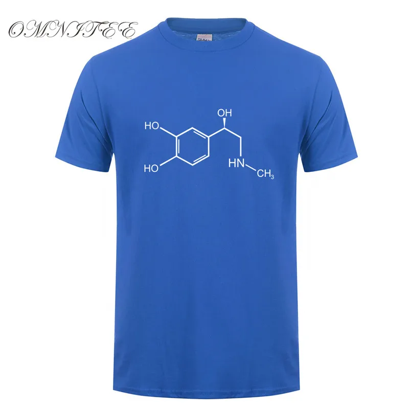 Omnitee New Adrenaline Molecular Formula T Shirt Men Tops Summer Style Short Sleeve Men Funny epinephrine T-shirts Tee OT-572