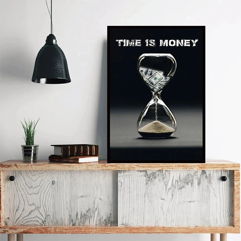 Time Is Money Motivational Poster Canvas Art Prints Success Steps Modern Art Paintings on The Wall Art Pictures Room Decor Gifts