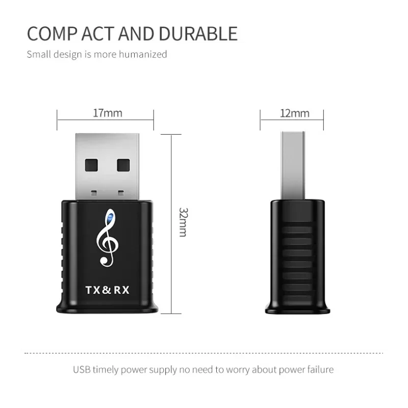 TV, 컴퓨터, 자동차, 무선 Bluetooth 5.0 오디오 어댑터용 USB Bluetooth 송신기 수신기 콤보