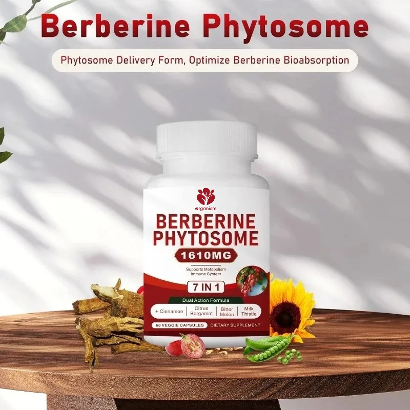 7-in-1 Berberine Plant Body and Ceylon Cinnamon - Supports Metabolic Immune System Health, Non GMO, Gluten Free -60 capsules