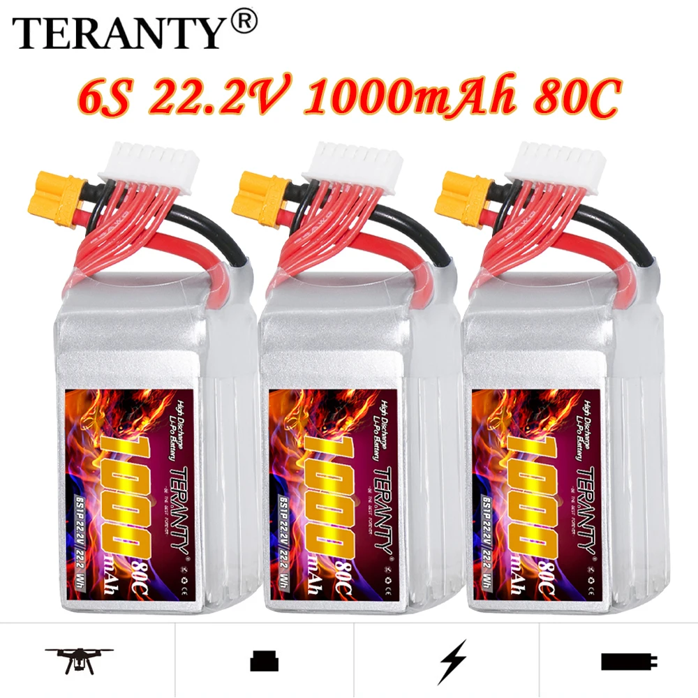 Original TERANTY 6S 22.2V 1000mAh 80C/160C remote control toy RC car model, boat model, drone FPV aerial camera Lipo battery