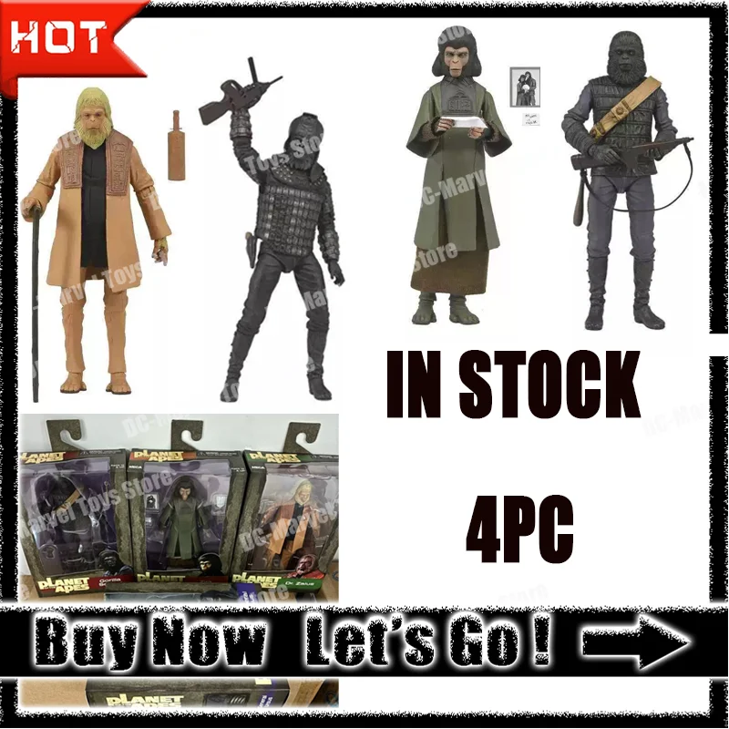 In Stock Hot  Neca Planet Of The Apes Zira General Anime Action Figure A Set 4pc Doll Figurine Kids Customized Boys Gifts Toys