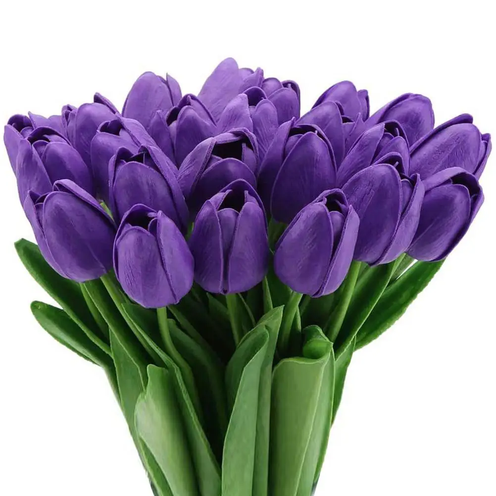 

10 Pcs Faux Tulips Bouquet Artificial Home Flower Decoration Elegant Simulation Props Lightweight Compact Suitable
