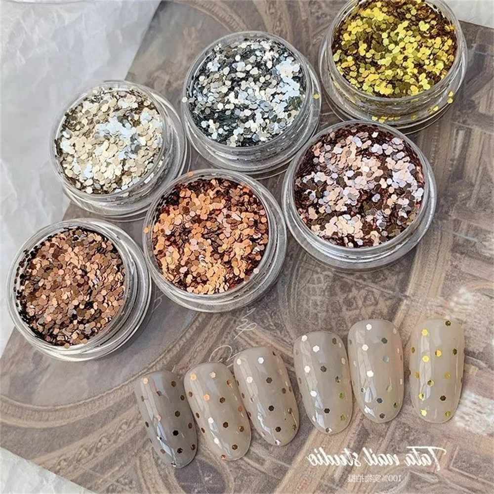 1 Juego de hoja de mica mineral para decoración de uñas, lámina dorada, polvo brillante, papel de estaño, fragmentos de lámina dorada para uñas, decoración de creación artística