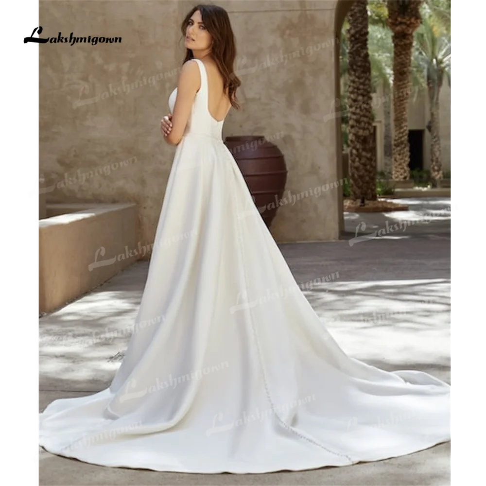 Lakshmigown Square Collar A Line Wedding Dress 2025 Court Train Wedding Gown  abito da sposa cocktail dresses abiye gece elbises