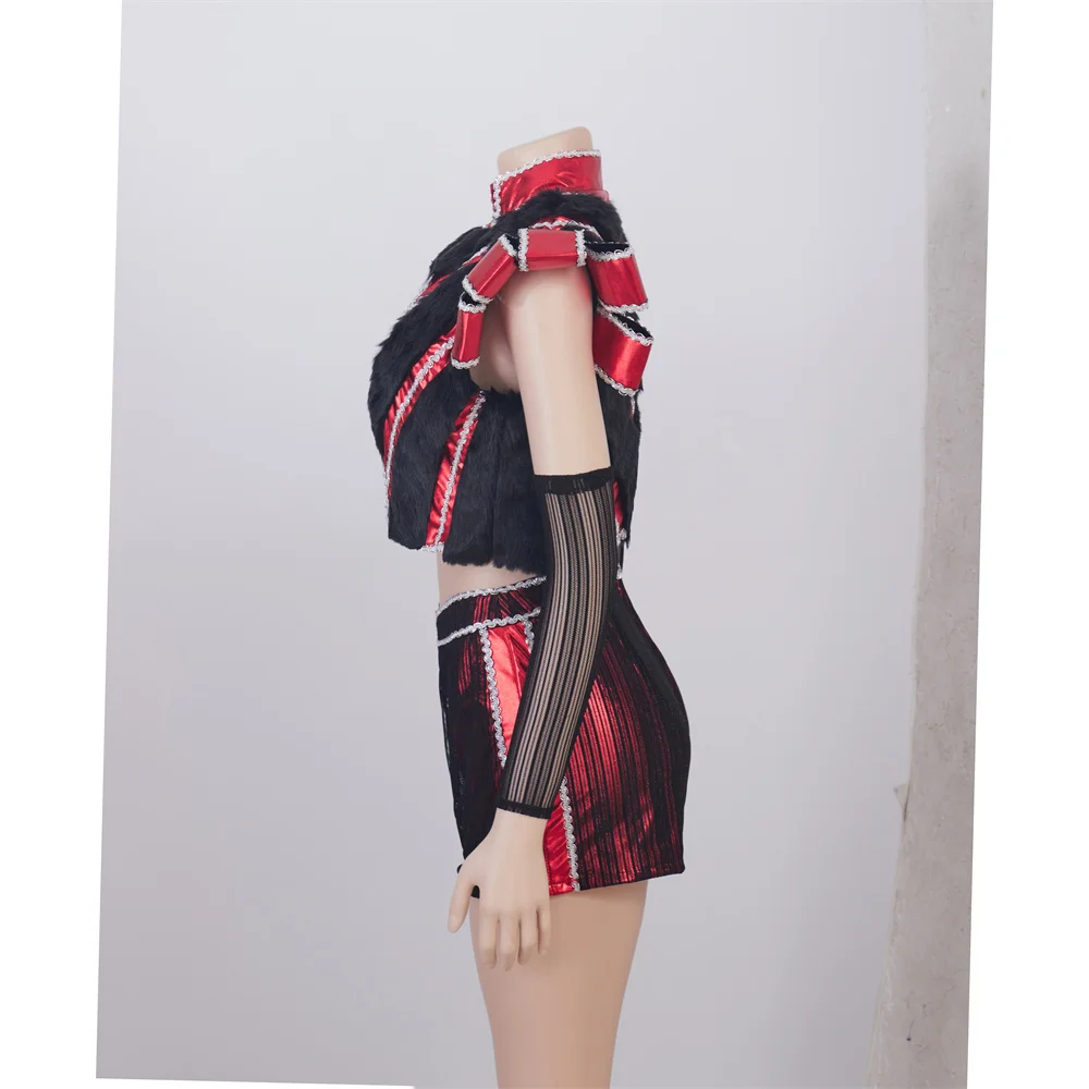 زي تنكري آن أوف كليفز من ستة الموسيقى ، فستان أحمر مثير ، شورت قصير موسيقي ، ملابس برودواي للأداء المسرحي