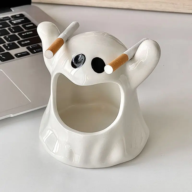 

Creative European Cute Cartoon ghost lovely Ashtray Family Living Room Personality Fashion Trend Anti Fly Ash Large Ashtray