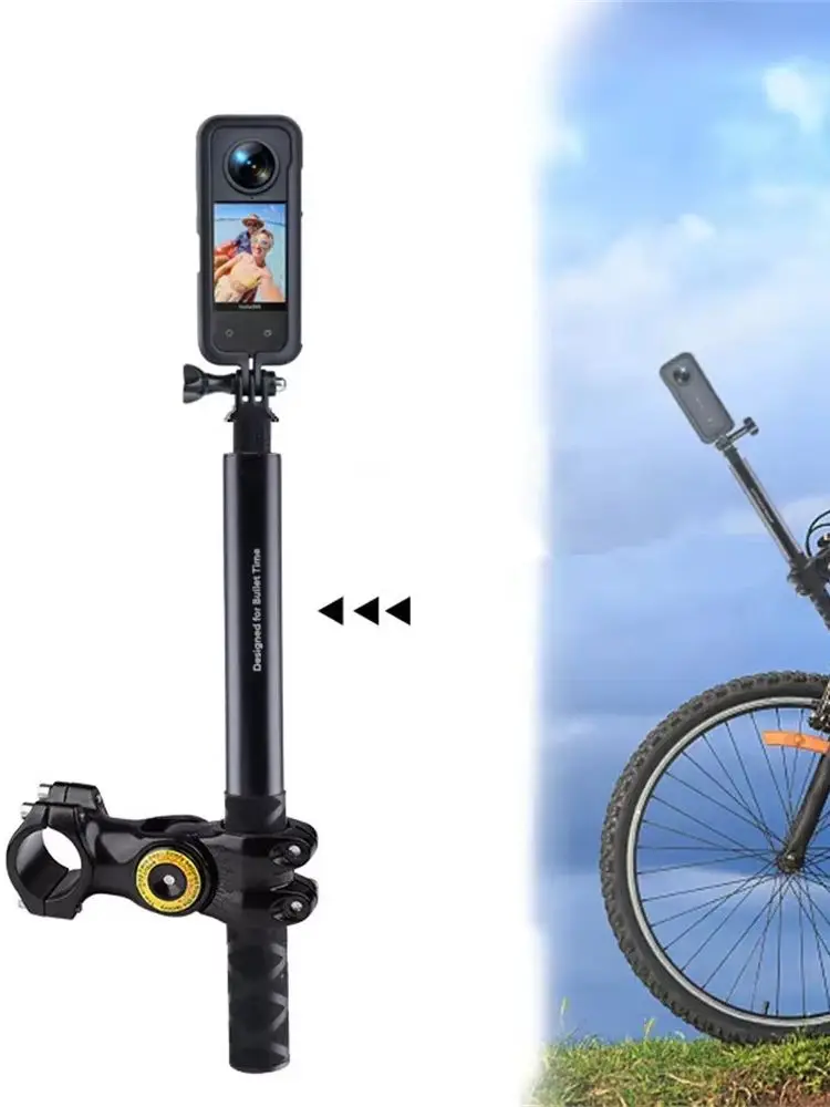AliExpress NONE Invisible Selfie Stick Motorcycle Bike Mount for Insta360 X6 X5 X4 X3/DJI Osmo 360/GoPro MAX MAX2, Quick-Release Aluminum Clamp Mount for GoPro DJI Insta360 Cams Cycling Fixing Bracket