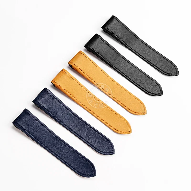 Genuine Lea/ther Watch Strap for Cartier Sandoz Men's Santos100 Santos Series Watchband 20mm 23mm Folding Buckle Cowhide Strap
