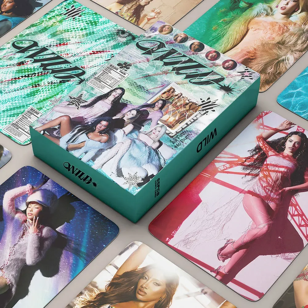 55pcs KATSEYE Support WILD 2 Merchandise LOMO Cards, KPOP Cat Eyes Girl Group Self-made Collectible Cards, Photo Cards image 2