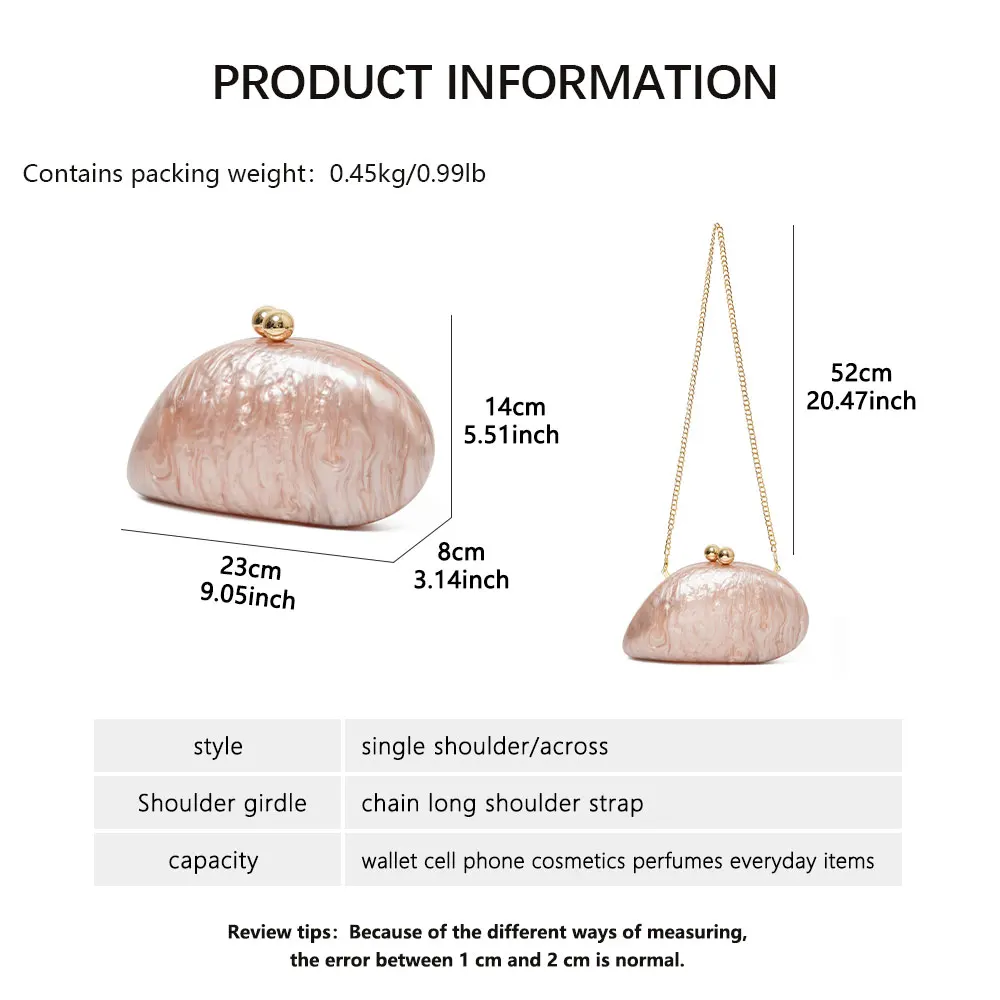 2026 Spring Summer New Arrival Hot Selling Irregular Acrylic Shell Evening Bag, Luxury Versatile Shoulder & Crossbody Bag For D view 6