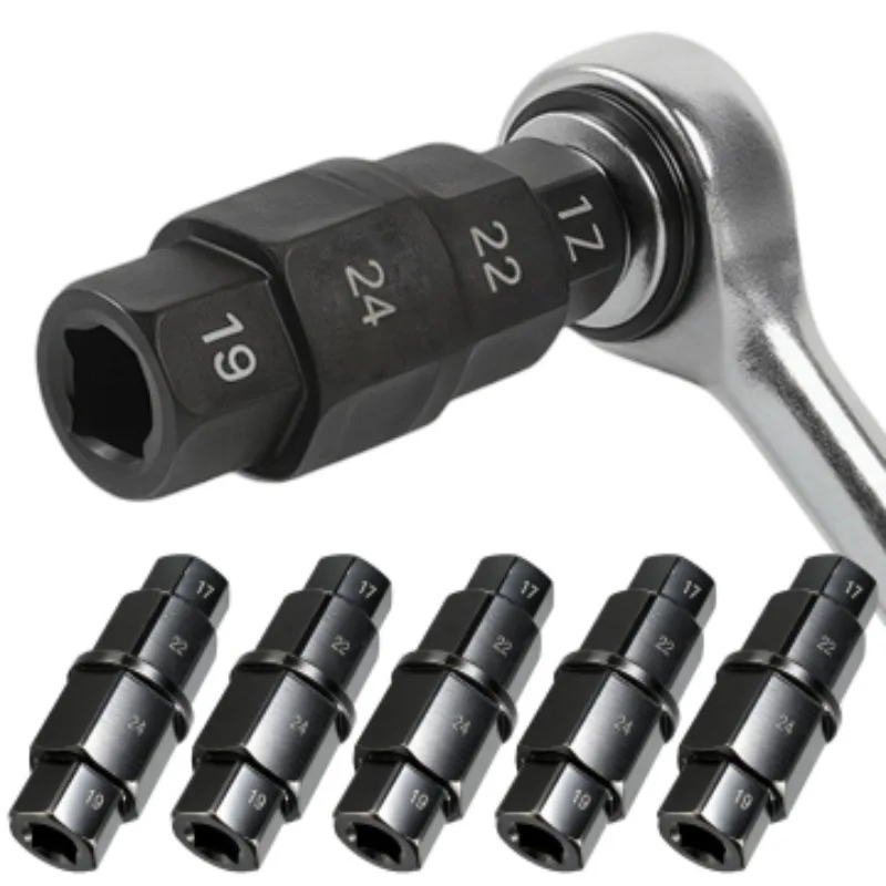 

4-в-1 универсальный мотоцикл с шестигранной осью, инструмент для снятия шпинделя 17, 19, 22, 24 мм, 3/8 дюйма, многофункциональный гаечный ключ для ремонта рукава