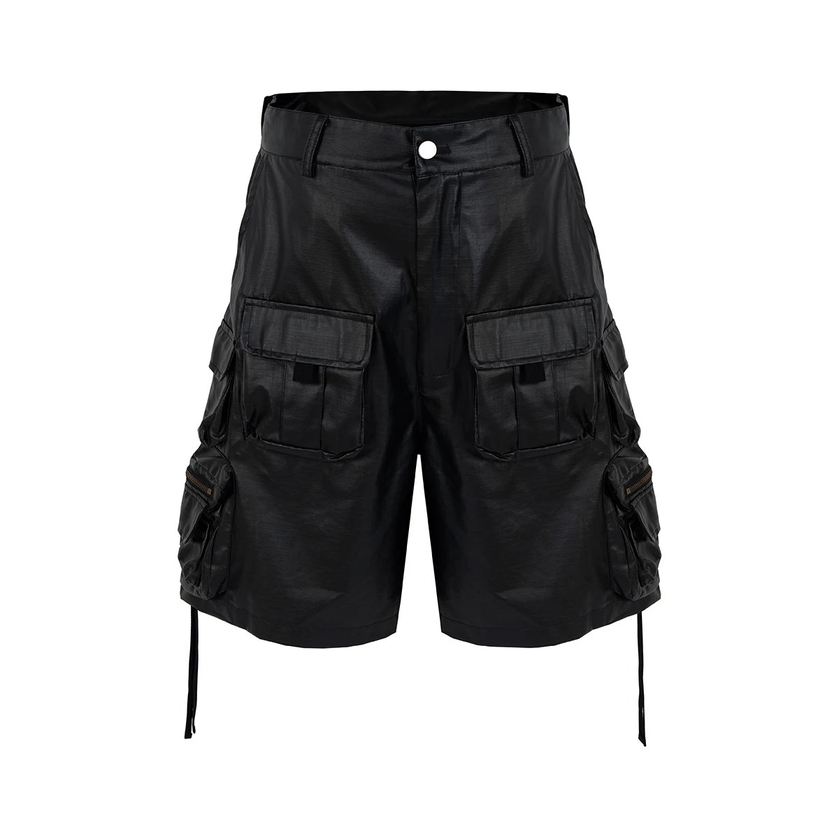 Vibe Style Multi Zipper Tactical Shorts for Men Wide Leg Summer Knee Length Pants Oversized Loose Casual Streetwear Short