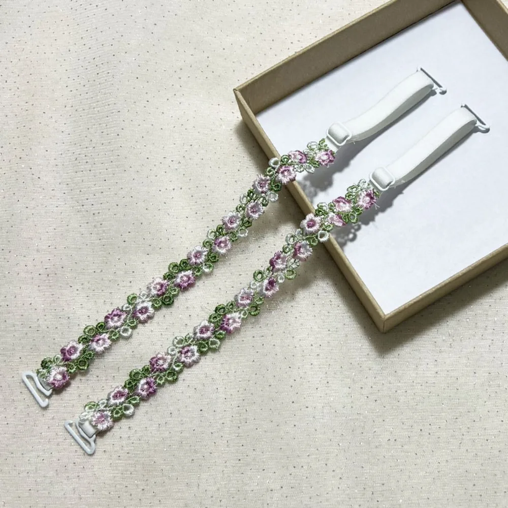 Removable Floral Bra Straps Polyester Adjustable Shoulder Straps Sweet Flowers Anti-slip Floral Shoulder Belts