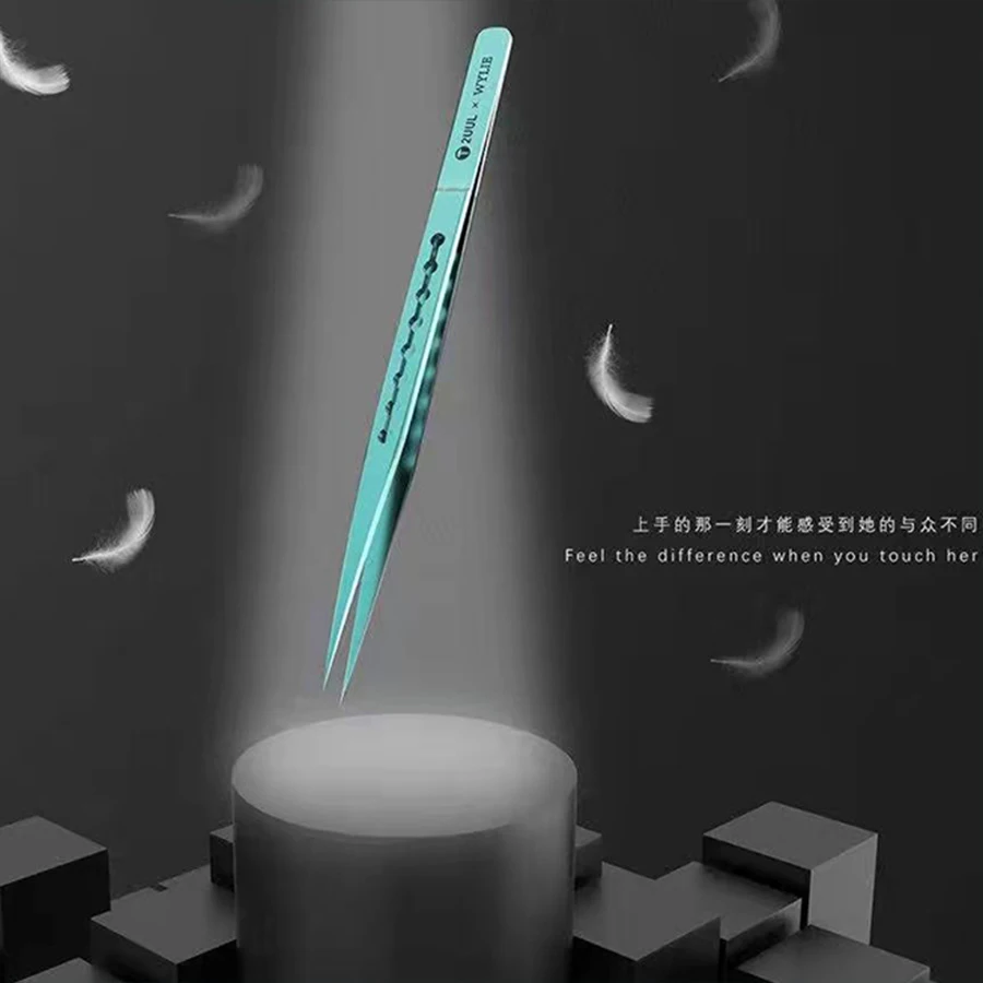 2UUL & WYLIE Ti11 سبائك التيتانيوم ملاقط طرف مستقيم لإصلاح اللوحة الأم للهاتف ، أداة سلك توصيل معزز IC رقاقة دقيقة #3