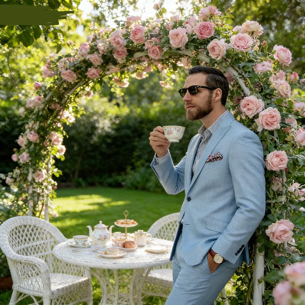 

Men's Slim Fit 2-Piece Wedding Tuxedo Smart Casual Notch Lapel Blazer And Pants Set for Party And Dance Events