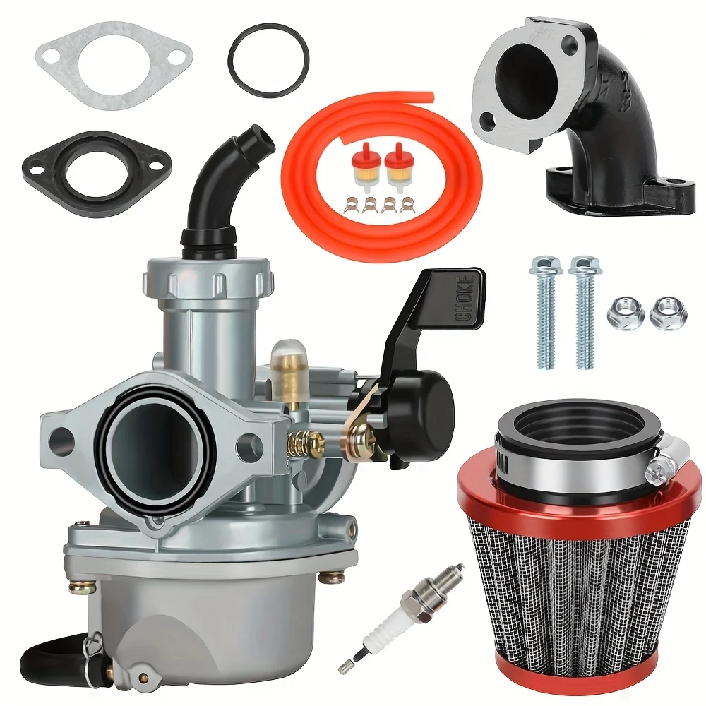 

PZ22 22mm Carburetor Kit with 38mm Air Filter Intake Spark Plug Fits for Honda Coolster SSR 70/110/125cc 4-Stroke Dirt Bikes/ATV