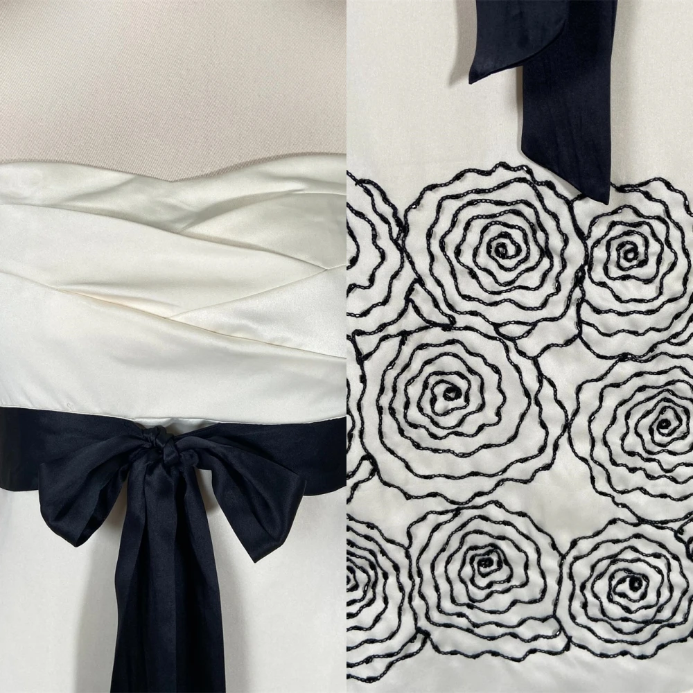 

Customized Elegant Graceful White Satin Evening Dress Delicate Strapless Sleeveless Prom Dress Classic Zipper Back Party Dress
