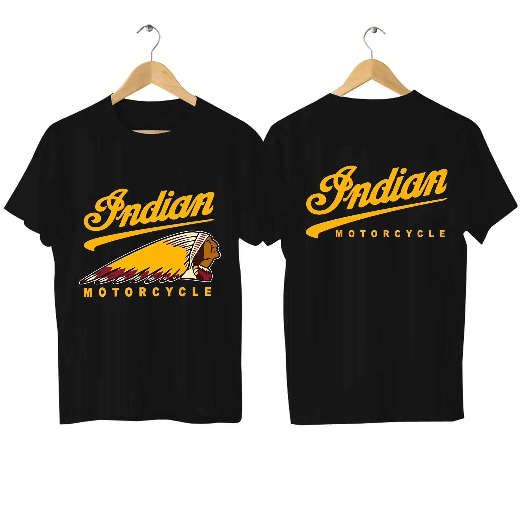 New Men T Shirt Casual Indians Motorcycle T-shirt Graphic Oversized Motorbike Biker Cafe Racer Chopper Vintage Streetwear S-4XL