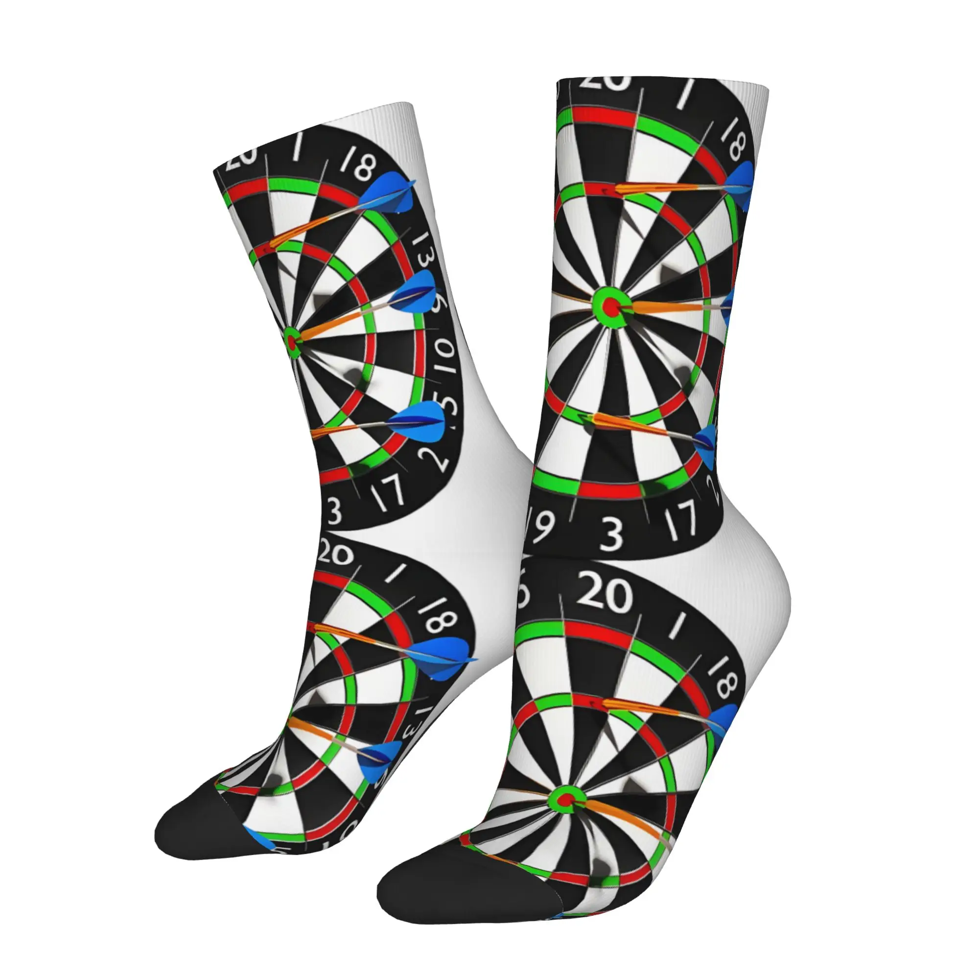 1 Pair Funny Happy Men's Sock Dart Game Retro Harajuku Dart Hip Hop Novelty Pattern Sock