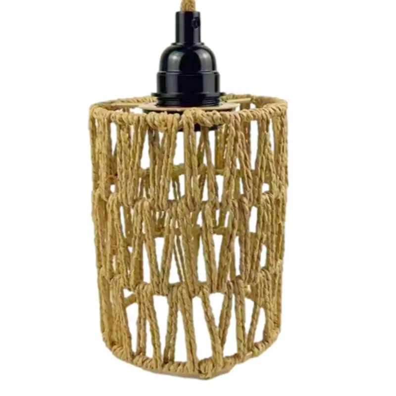 Bohemian Style Handwoven Home Decor Ceiling Lamp Woven Lampshade Rattan Lampshade Pendant Lamp 11.5*15cm Pendant Lamp Shade