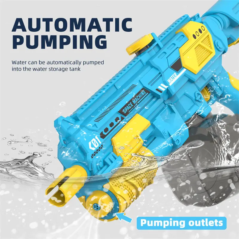 Automatic M416 Water Squirt Guns for Kids Electric Powerful Outdoor Pool Toys Summer Beach Water Games for Children Water Rifle