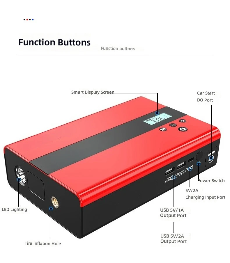 Car start inflatable all-in-one machine Cross-border fire rescue car emergency start mobile power supply