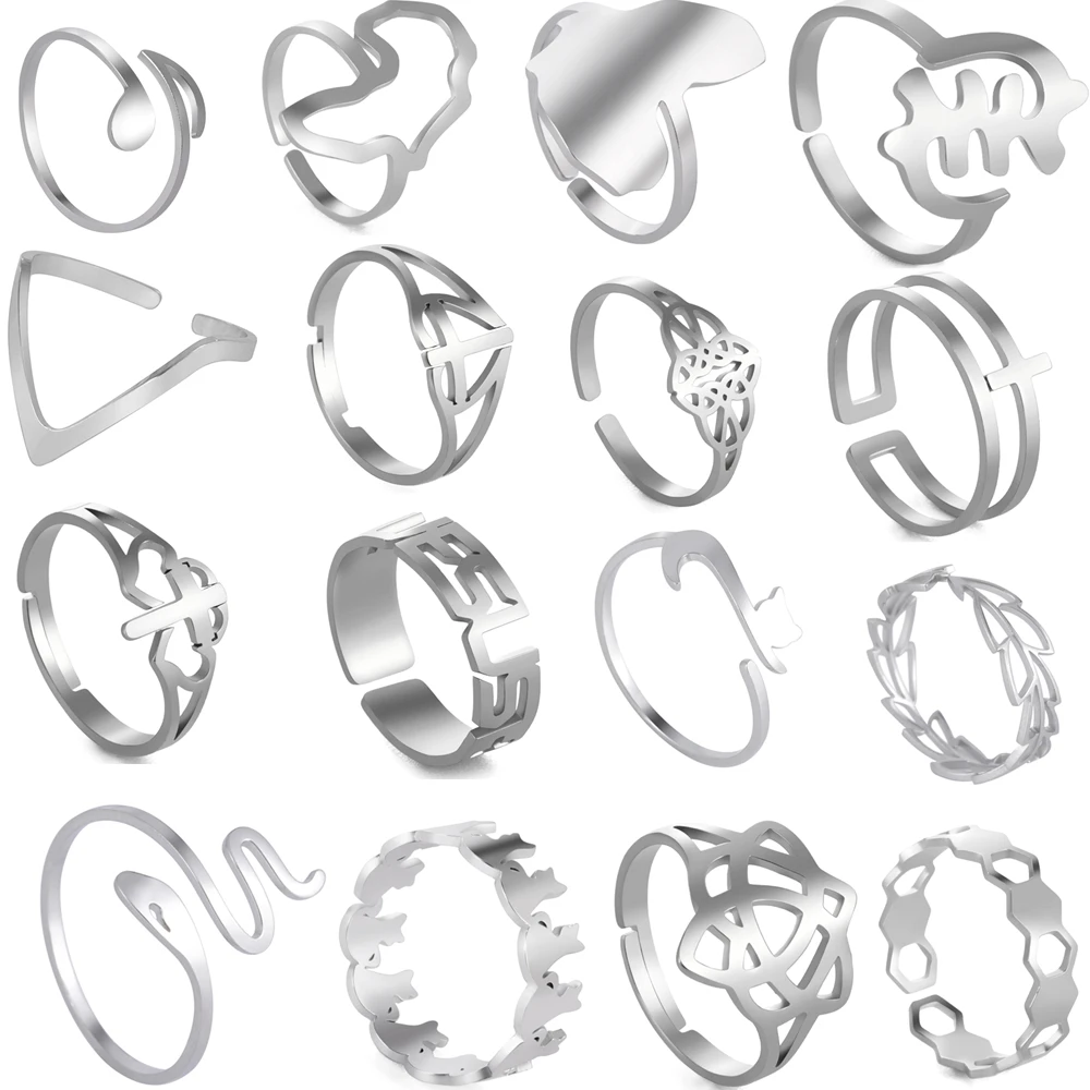 

Cute Hollow Love Heart Butterfly Kitten Fish Tail Cat Paw Rings For Women Animal Footprint Engagement Ring Wedding Jewelry