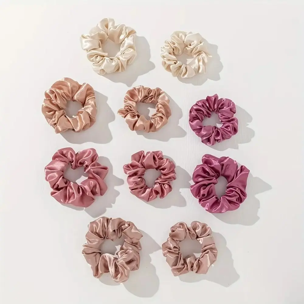 10 قطع 2025 ربطات شعر حلوة بلون سادة وأربطة مطاطية لطيفة وحامل ذيل حصان بسيط