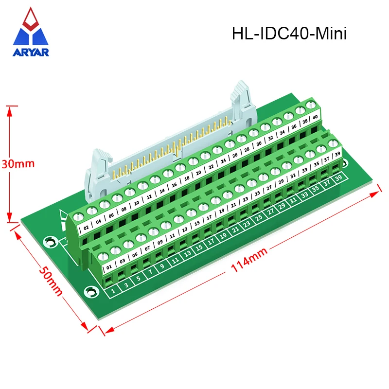 IDC40P 40-polige Klemmenleiste – Mit Stiftleiste, Schraubklemmen – Für DIN-Schiene 15/32/35mm – 48V, 1A – Für SPS Und Servo-Anschlüsse