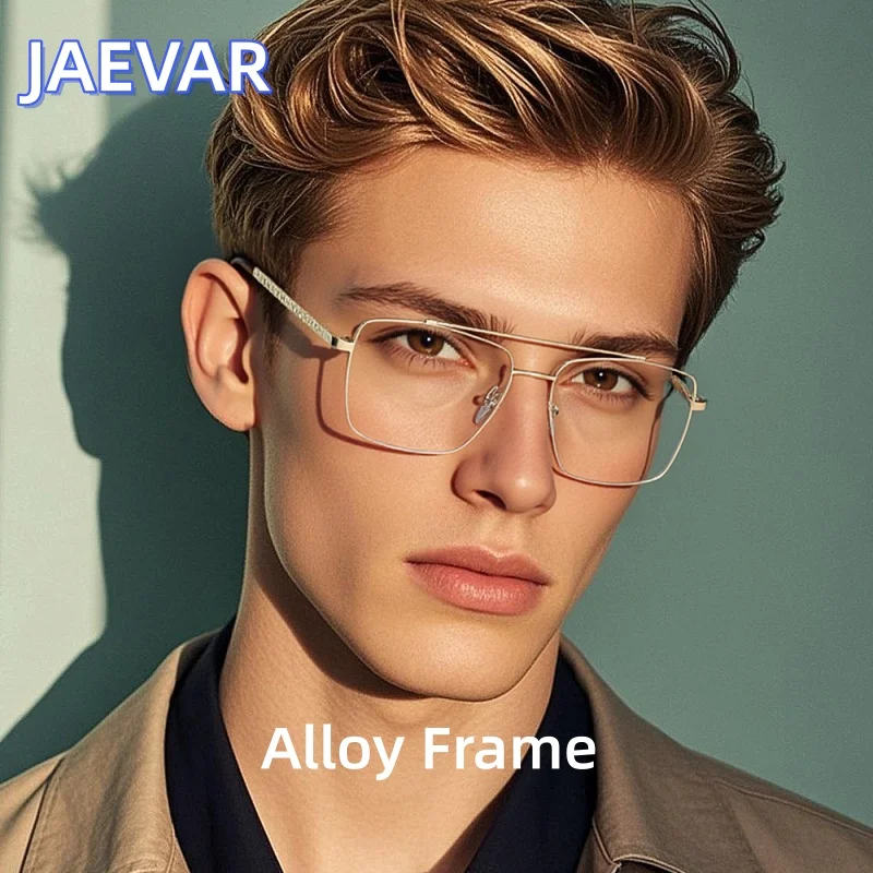 

JAEVAR New Metal Eyeglass Frames Double Beam Men's And Women's Eyeglass Frames Retro Optical Prescription Eyeglass Frames 77010