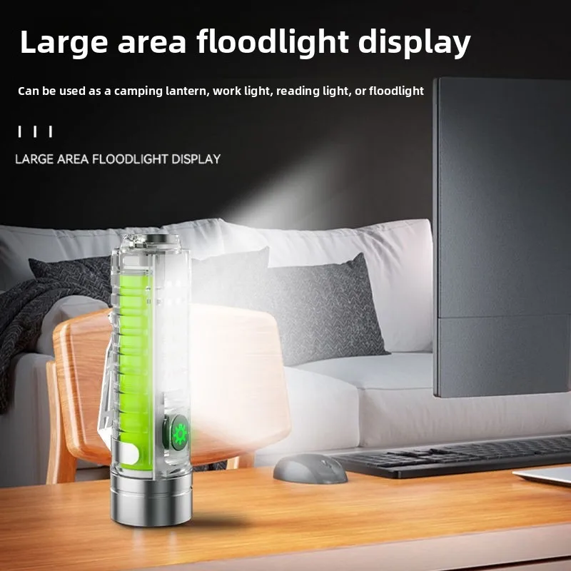 مصباح يدوي ليزر أبيض عالي السطوع: مصباح يدوي صغير 520 أمبير متعدد الوظائف من النوع C مع ستروب أحمر وأزرق، ميزة فلورسنت #4