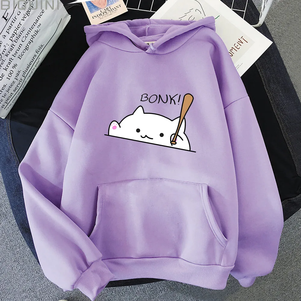 Bongo Cat Hoodies Kawaii Graphic Sweatshirts for Women Clothing Oversized Female Casual Long Sleeve Pullover Men\'s Y2k Clothes