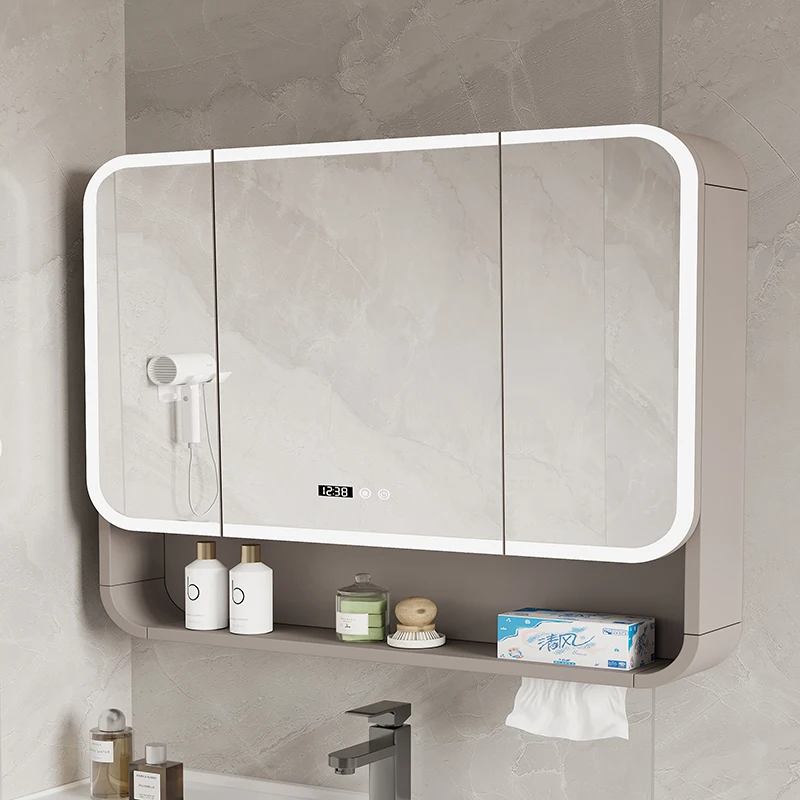 

Mirror Luxury Bathroom Cabinet Storage Organizer Shelves Accessories Cupboard Space Saver Disinfecting Gabinete Trendy Furniture