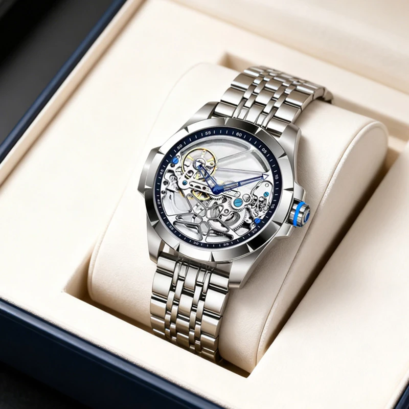 a-men's-silver-blue-casual-fashion-openwork-pentagram-stainless-steel-automatic-mechanical-watch