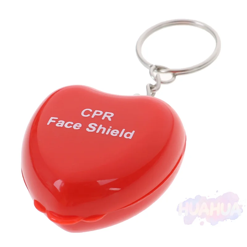 HUA HUA Mini Protect CPR Mask Bocca Portachiavi Salvataggio nella scatola del cuore Maschera di primo soccorso