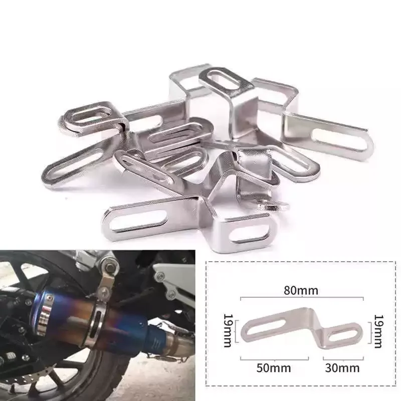 Motorcycle Exhaust Pipe Support Bracket Z Style Stainless Steel Clamp Heavy Duty Fixed Accessory for Motorcycle Modification