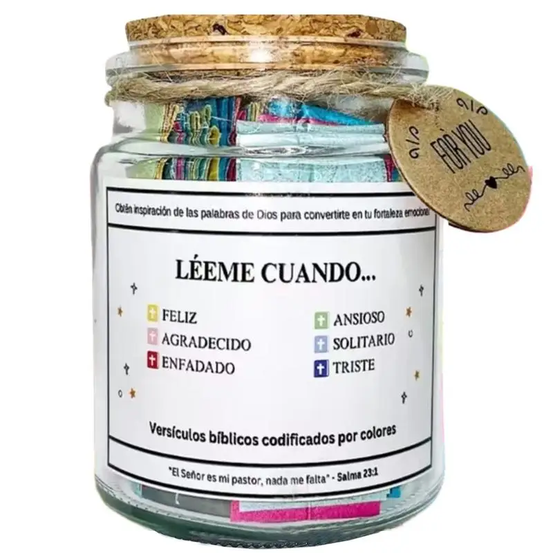 Bible Verse Jar Spanish Scripture Prayer Hope Bible Verse Jar Decoration Positive Thinking Emotional Support Scripture Prayer