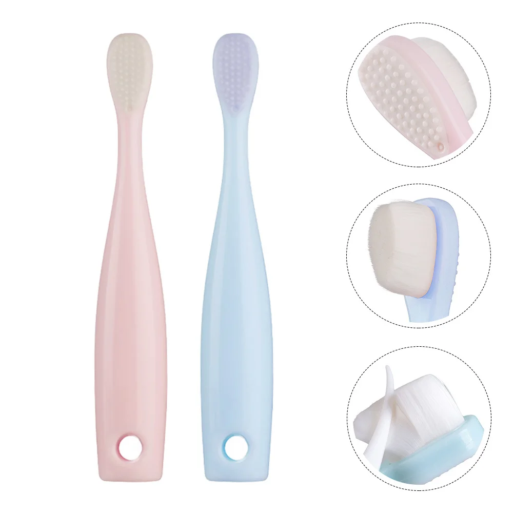 

2Pcs Baby Toothbrush Soft-Bristled Cartoon Design Kids Ergonomic Small Portable Infant Teeth Nursing Brush Kids Toothbrush