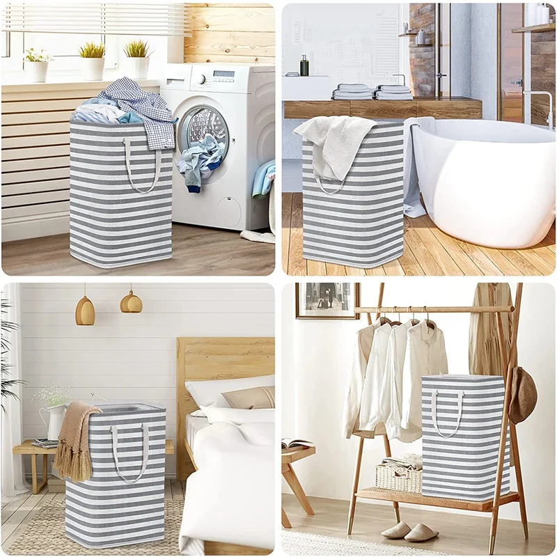 

2 Pcs Laundry Baskets, Freestanding Laundry Hamper,Large Collapsible Lightweight Hampers For Laundry, Clothes, Toys