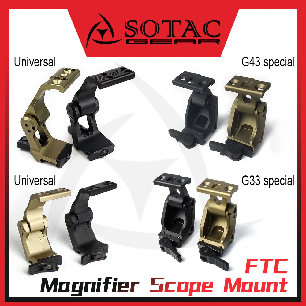SOTAC GEAR Tactical Scope Mount 3X G33 G43 Magnifier Flip-To-Center Optic Mounting Base With Original Footprint Hunting Aluminum